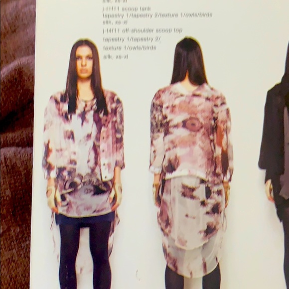 100% silk owl motif tank blouse - Picture 3 of 3